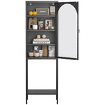 ZUN Metal Glass Door Display Storage Cabinet - 5-Tier Cube Bookshelf Storage Cabinet with 3 Adjustable W2735P186327