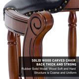 Seat height 29.5'' Cow top Leather Wooden Bar Stools, 360 Degree Swivel Bar Height Chair with Backs W2195P268322