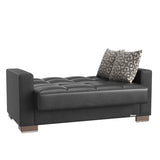 PrimeNest ZenAero Collection Upholstered Convertible Loveseat with Storage, Black-PU B030P281754