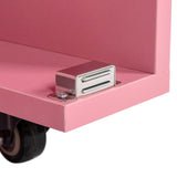 Nail Desk Folding Table, Pink MDF Manicure Station w/ 2 Drawers & 1 Door Cabinet for Nail Art Salon 58463404