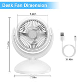 Air Circulator Desk Fan Portable Desktop Rechargeable Oscillating Fan with 4 Speeds 360 Degree Tilt 57460143
