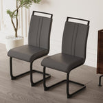 ZUN Modern Dining Chairs,PU Faux Leather High Back Upholstered Side Chair with C-shaped Tube. Black W2189138540