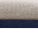 Dark Blue Eastern King Panel Bed with Nailhead Trim B062P208992