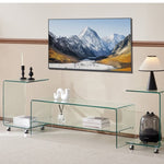 ZUN Clear Glass TV Table, Tempered Clear Glass TV Stand for Living Room W1718P242508