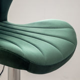 Ellston Upholstered Adjustable Swivel Barstools in Green, Set of 2 T2574P164875