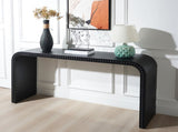 Black wood Console Table, 59in Entryway Table, Curved Waterfall-style Table,Console table with wood W2729P239168