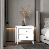 Windsor 2-Drawer Nightstand White B06280041