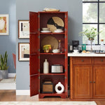 ZUN 72.4" Tall Storage Cabinet Tall Storage Cabinet with 8 Doors and 4 Shelves ,Bookshelf Living Room, W1758P211011