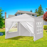 ZUN 3 x 3m Two Doors & Two Windows Practical Waterproof Right-Angle Folding Tent White 31516518