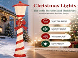 5FT Red & White Lighthouse with 110 Warm White LEDs, Fabric-Covered Christmas Light Decor, US Plug 17597569