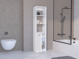 Linen Cabinet, 1 Door, 6 Shelves, White B097P199753