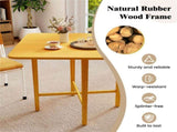 Space-Saving Round Corner Dining Table, Seats 2-4 Natural Wood Tone Foldable Kitchen Table 44050996