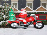 6ft 18W 7 LED Lights Santa Claus Rides Motorcycle Garden Santa Claus Decoration 34343465
