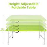 ZUN 4ft Green Portable Folding Table Indoor&Outdoor Maximum Weight 135KG Foldable Table for Camping 73047436