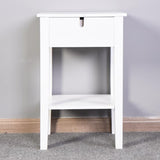 White Bathroom Floor-standing Storage Table with a Drawer 29200245