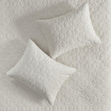 3 Piece Velvet Quilt Set Ivory Full/Queen B03597469