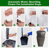 Square Planter for Indoor or Outdoor Use, 22-Inch High Faux Rattan Design Planter with Automatic W3213P311468