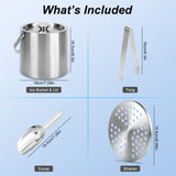 3L Ice Holder Ice Double-Wall Stainless Steel Insulated Ice Bucket 3L Ice Holder Ice 51296578