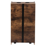 Salon Station, Hair Styling Station with Drawers, Cabinet and Hair Dryer Holders, Rustic Brown W2181P156761