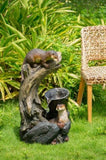 16.9x15x31.3" Decorative Brown Water Foutain with Otter Design, with Light and Pump, for Indoor and W2078138955