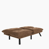 Leatehr Feeling Brown Convertible Folding Modern sofa Bed W570P168045