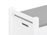 Kids Toy Box Chest, White Toy Box for Boys Girls, Large Storage Cabinet with Cushion Seat 23676979