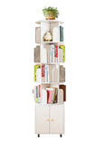 Rotating Bookshelf, 360 Degree Display 5 Tier Corner Bookshelf with Drawer for Small Space, Floor W2641P329223