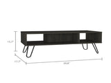 Newport Rectangle 2-Shelf Coffee Table Carbon Espresso B06280277