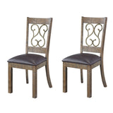 Weathered Cherry and Black Open Back Side Chairs B062P186536