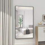 60*36" Oversized Modern Rectangle Mirror with Balck Frame Decorative Large Wall Mirrors for W708140626