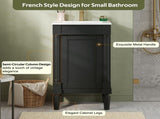 18" French Style Bathroom Cabinet with Storage, Small Space Solution with Ceramic Sink, Adjustable N710P415332B