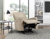 Modern Living Room 1pc Power Rocker Reclining Chair Light Brown Velvet Upholstery Solid Wood Frame B011P264607