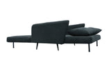 Lawson 61"W Black Fabric Convertible Loveseat Sleeper with Pillows B061P264639