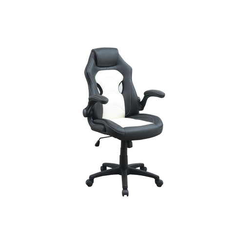 ZUN Adjustable Heigh Executive Office Chair, Black and White SR011690