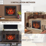 ZUN 33 inch Infrared Electric Fireplace Insert, Touch Panel Home Decor Heater, Smokeless Firebox With W1769P144715