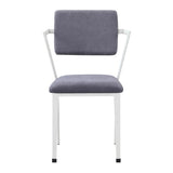 Grey and White Open Back Upholstered Office Chair B062P182688