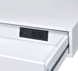 White High Gloss and Chrome Writing Desk with USB Port B062P209205