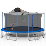 ZUN 14FT Trampoline for Adults & Kids with Basketball Hoop, Outdoor Trampolines w/Ladder and Safety W285128088