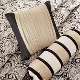 6 Piece Jacquard Quilt Set with Throw Pillows Black Full/Queen B03597447