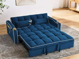 55.51 inch versatile foldable sofa bed in 3 lengths, modern sofa sofa sofa velvet pull-out bed, W2353P205655