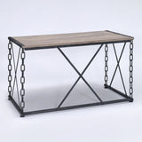 Rustic Oak and Antique Black Rectangular Console Table B062P189092