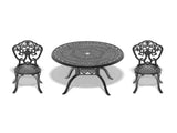 3-Piece Set Of All-Weather Cast Aluminum Dining Furniture Set With Black Frame 14622726