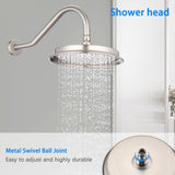 Single-Handle 4-Spray Patterns Bathroom Rain Shower Faucet with Body Jet Handshower in Brushed W1219133596