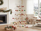 6ft White PVC Metal Artificial Christmas with Snowflake Topper, No Extra Ornaments, Daily Decor 13875563