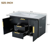 36'' Wall Mounted Bathroom Vanity with Resin Sink, Floating Bathroom Storage Cabinet with 2 Drawers, N710P253035B