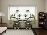 8-Tiered Indoor Plant Stand with 5 Grow Lights, 10-Level Stepless Dimming, Durable Thickened Metal 78451776