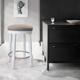 AGODY Bar Stools Set of 2, 26" Counter Height, 360&deg Swivel Wooden Barstool with Fabric Upholstered W2170P208071