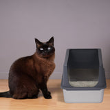 ZUN 2 Pack XL Stainless Steel Cat Litter Box with Lid, Extra Large Litter Pan with High Sides, Easy 88674287