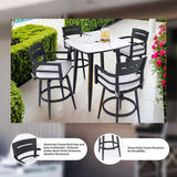 Modern Outdoor 2-Piece Swivel Bar Chairs Aluminum Frame with Ember Black, 360&deg Swivel, Ergonomic 55936866