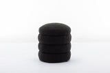 006-Soft Boucle Round Ottoman Footrest Stool,Black W527121865